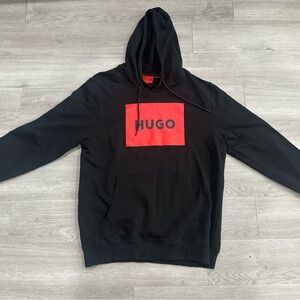 HUGO Men’s Regular Fit Square Logo Hooded Jersey Sweatshirt - XXL